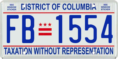 DC license plate FB1554