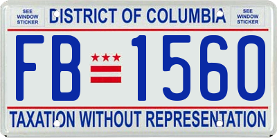 DC license plate FB1560