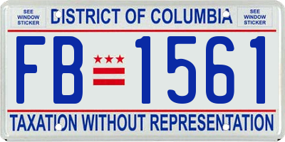 DC license plate FB1561