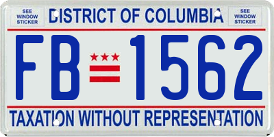 DC license plate FB1562