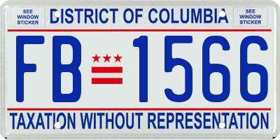 DC license plate FB1566