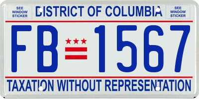 DC license plate FB1567