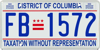 DC license plate FB1572