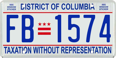 DC license plate FB1574