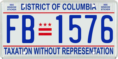 DC license plate FB1576