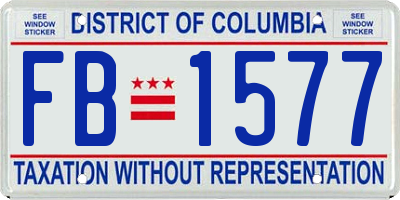 DC license plate FB1577