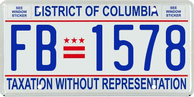 DC license plate FB1578