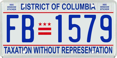 DC license plate FB1579