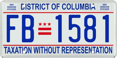 DC license plate FB1581