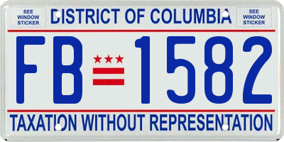 DC license plate FB1582