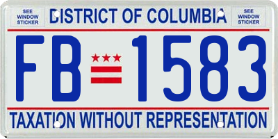 DC license plate FB1583