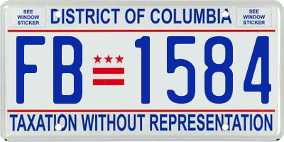 DC license plate FB1584