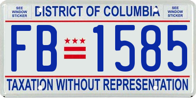 DC license plate FB1585