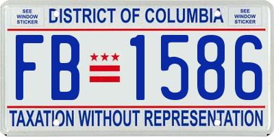 DC license plate FB1586