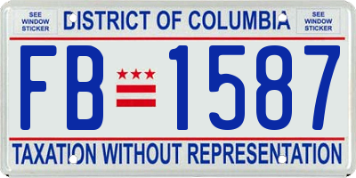 DC license plate FB1587