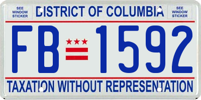 DC license plate FB1592