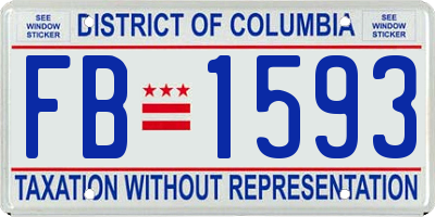 DC license plate FB1593