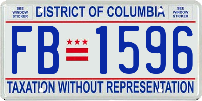 DC license plate FB1596