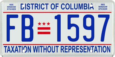 DC license plate FB1597