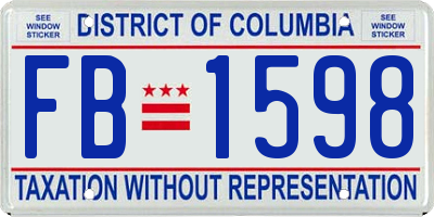 DC license plate FB1598