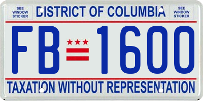 DC license plate FB1600