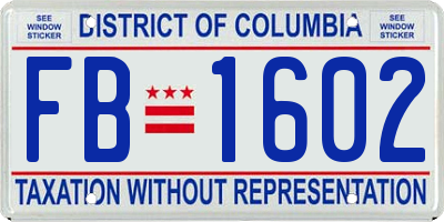 DC license plate FB1602