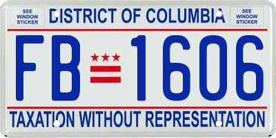 DC license plate FB1606