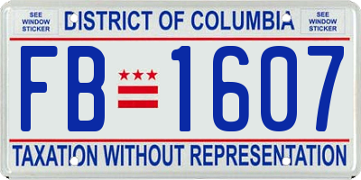 DC license plate FB1607