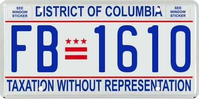 DC license plate FB1610