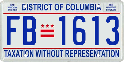 DC license plate FB1613