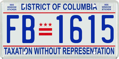 DC license plate FB1615