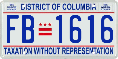 DC license plate FB1616