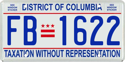 DC license plate FB1622