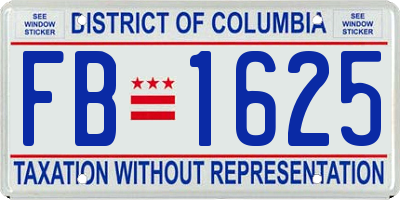 DC license plate FB1625