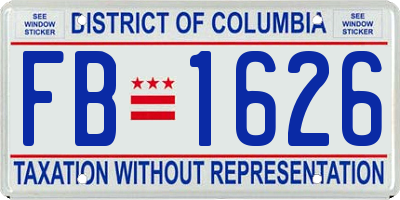 DC license plate FB1626