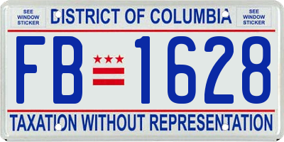 DC license plate FB1628