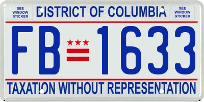 DC license plate FB1633