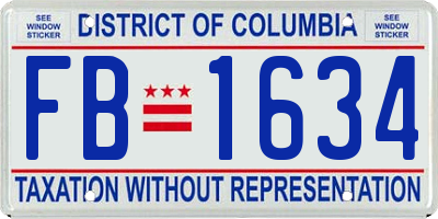 DC license plate FB1634