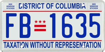 DC license plate FB1635