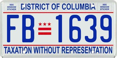 DC license plate FB1639