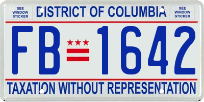 DC license plate FB1642