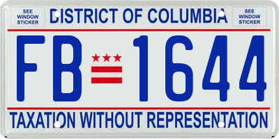 DC license plate FB1644