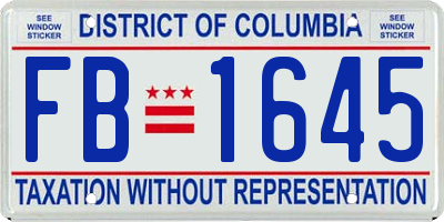 DC license plate FB1645