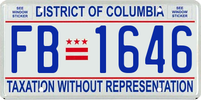 DC license plate FB1646