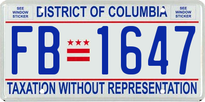 DC license plate FB1647