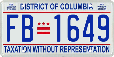 DC license plate FB1649