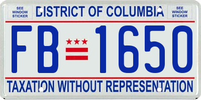 DC license plate FB1650