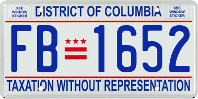 DC license plate FB1652