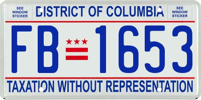 DC license plate FB1653