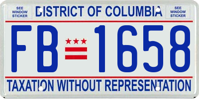 DC license plate FB1658